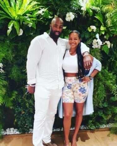 Marie-Pierre Riner son Teddy Riner with his partner Luthna Plocus.